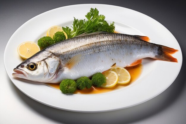 Fish in a white plate