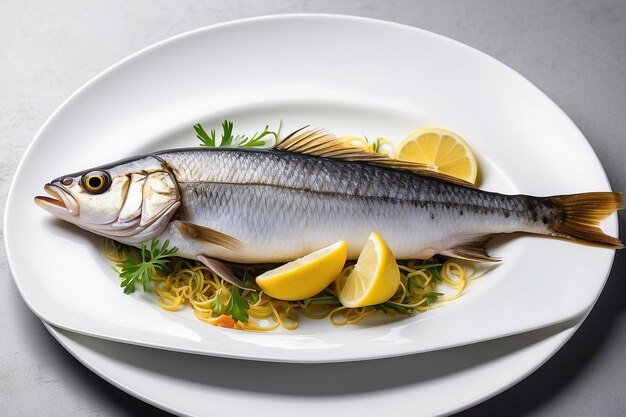 Fish in a white plate