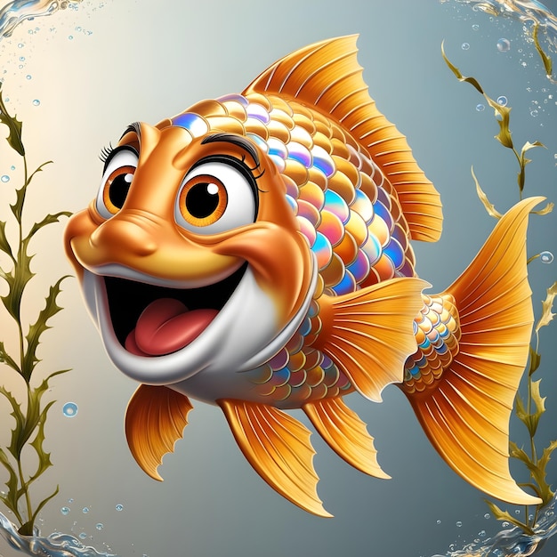 a fish with a big smile and a big smile