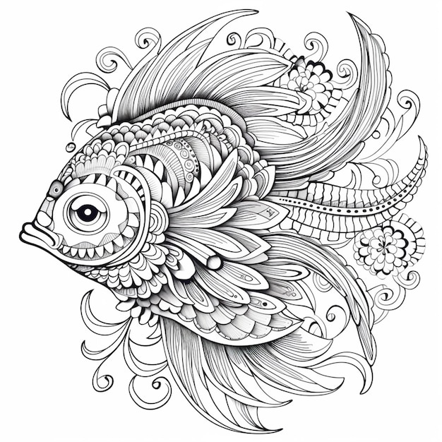 a fish with a decorative pattern on its back generative ai