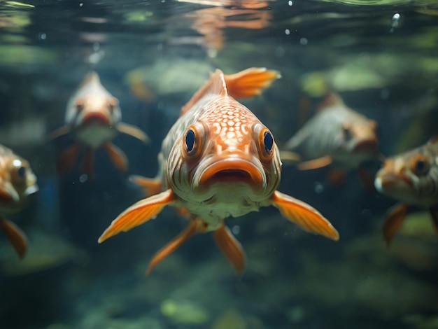 a fish with a face that says quot fish quot in the water