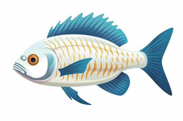 a fish with an orange eye and yellow eyes is shown in a drawing