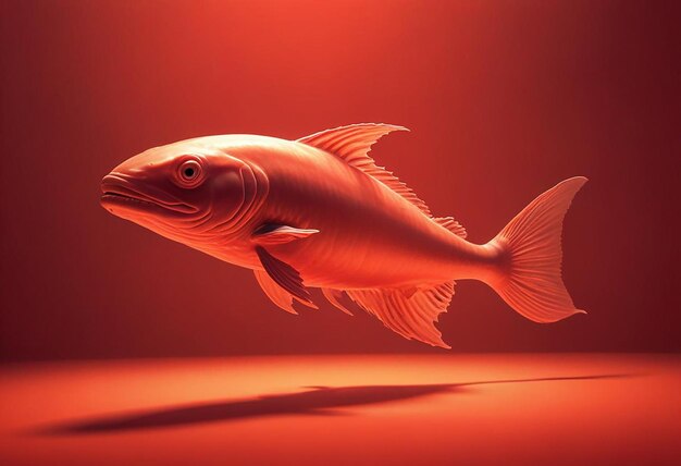 Photo a fish with a red background and a red background