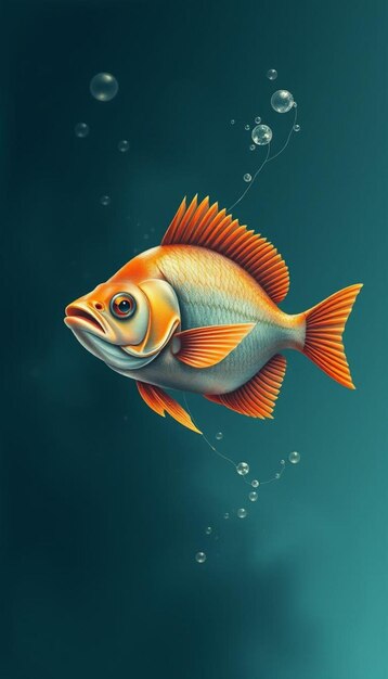 A fish with a sad face is swimming in a coral reef