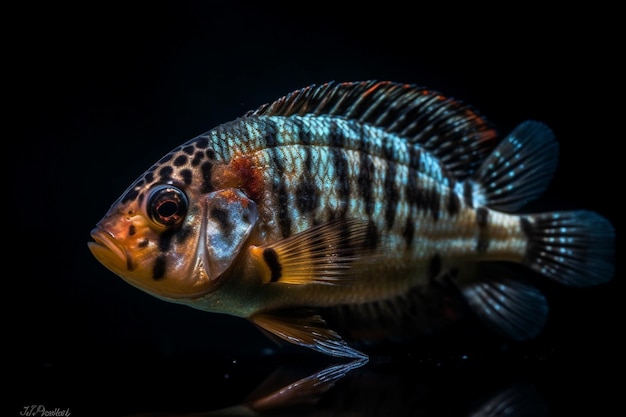 Photo a fish with a yellow stripe on its head