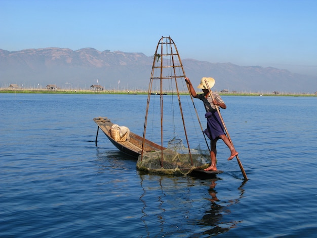 The fisherman on Inle lake, Myanmar