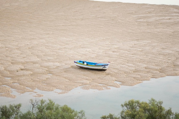 Fishing boat on a landscape view from Cacela Velha village