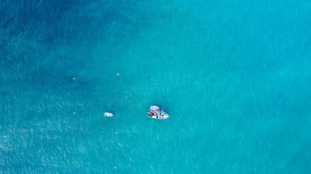 Fishing boat on the turquoise sea