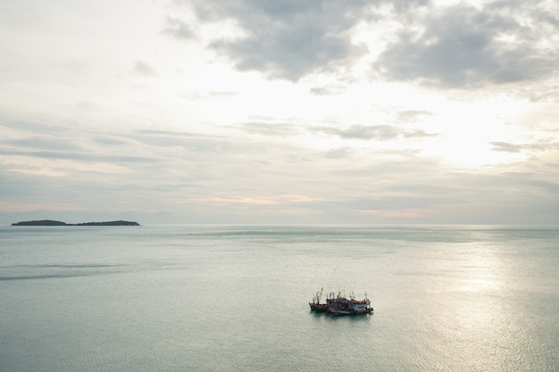 Fishing boats in sea