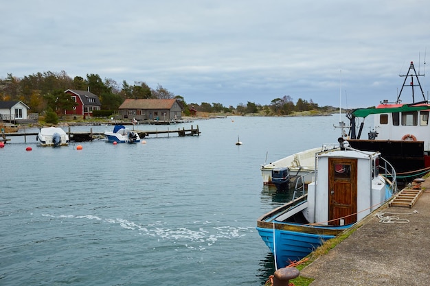 The fishing boats at Stockholm Archipelago Sweden