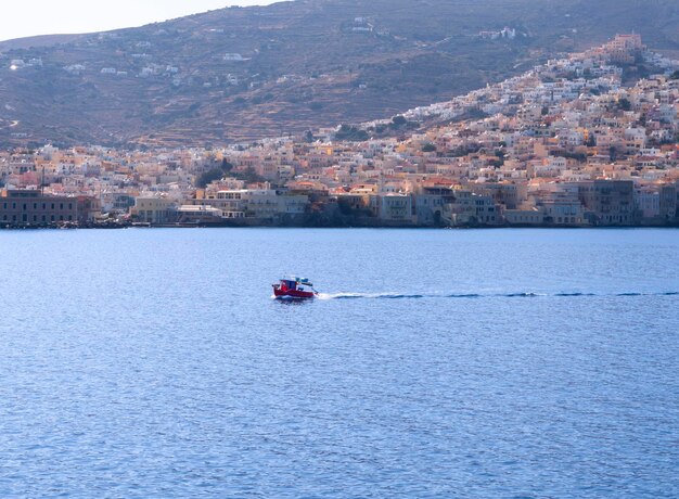 Fishing boats on Syros Island in Greece