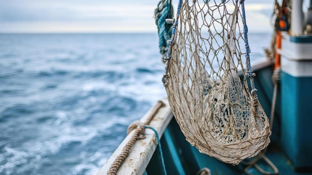 Photo fishing net on a boat