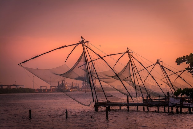 Fishing nets at Kerala South India