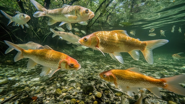 Fishs nature natural background lush scenic Lake