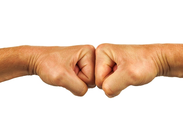 Fist against fist Confrontation and dispute