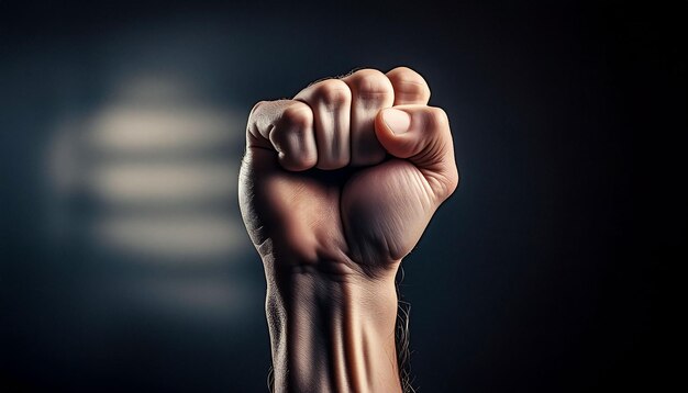 Photo fist raised symbolizing freedom illustration image