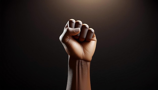 Photo fist raised symbolizing freedom illustration image