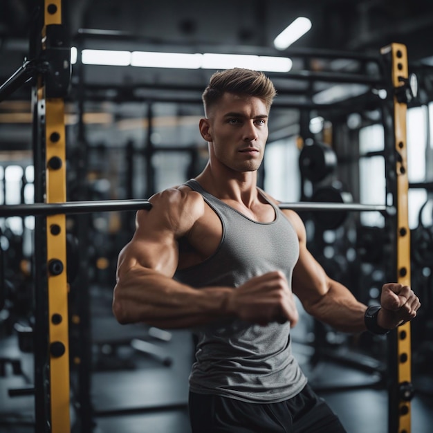 A fit young man exercising indoors building strength and confidence