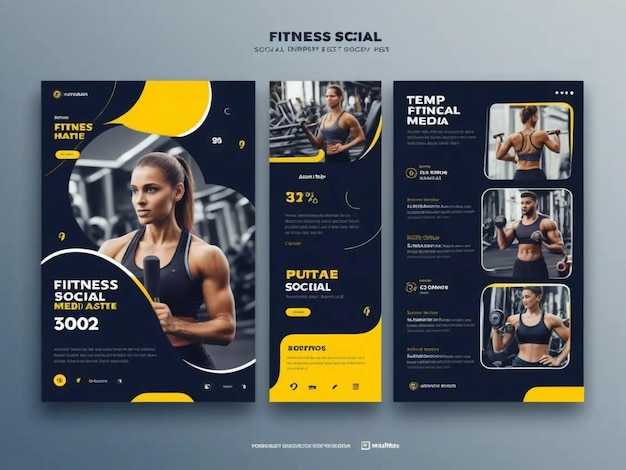 Photo fitness banner for social media template concept ideas