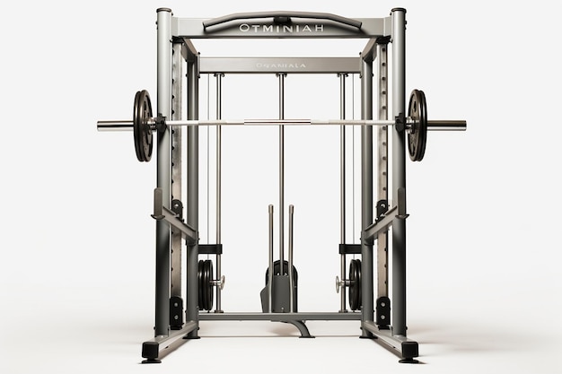 Fitness Smith Machine Isolated on White Background Generative AI