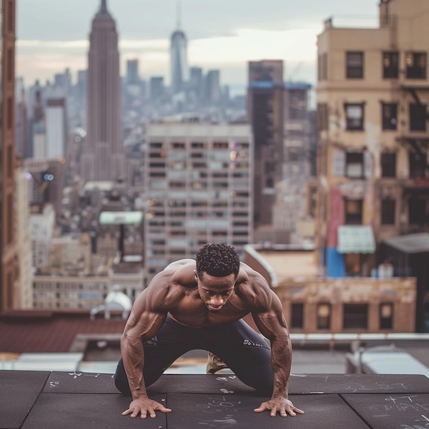 Fitness with a View Rooftop PushUps in the Heart of the City