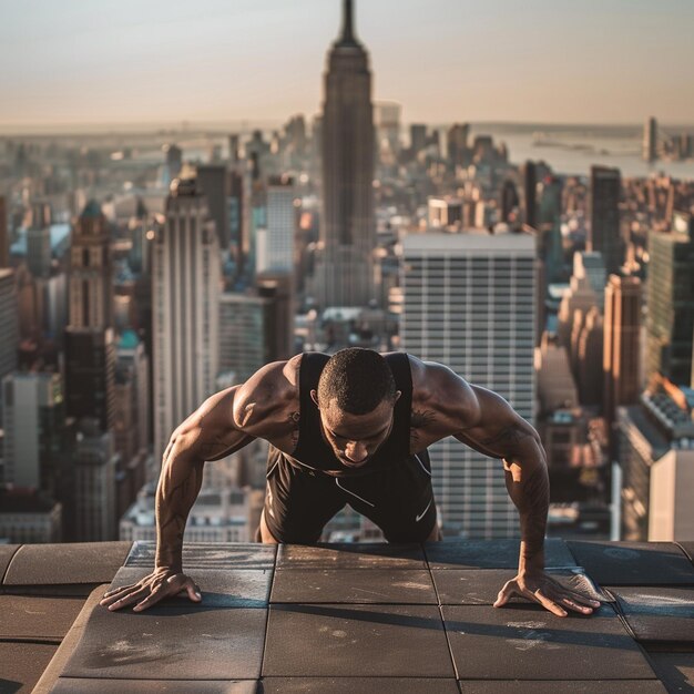 Fitness with a View Rooftop PushUps in the Heart of the City