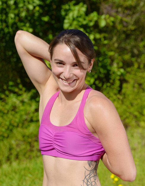 Fitness woman doing exercise