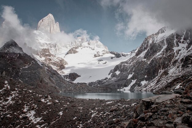 Fitz roy view with lagoon