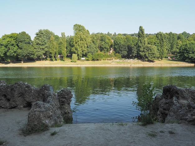 Fiume Po meaning River Po in Turin Italy