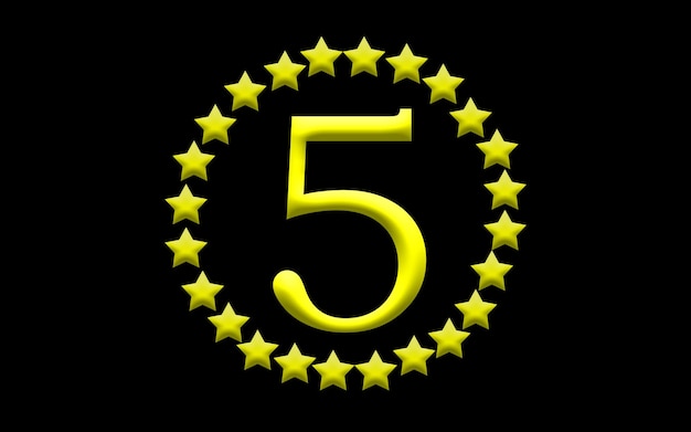 Five stars rating icon illustration