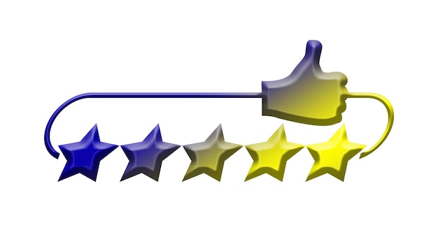 The Five stars rating an icon illustration