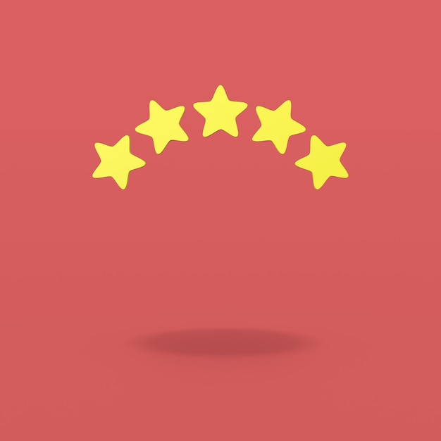 Five Stars on Red Background