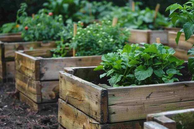 Fixing raised wooden bed building raised beds in the vegetable garden with wood