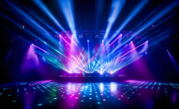 Fixture lighting and performance with stage for events