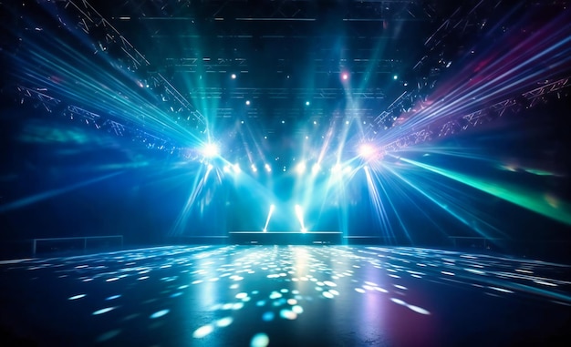 Fixture lighting and performance with stage for events