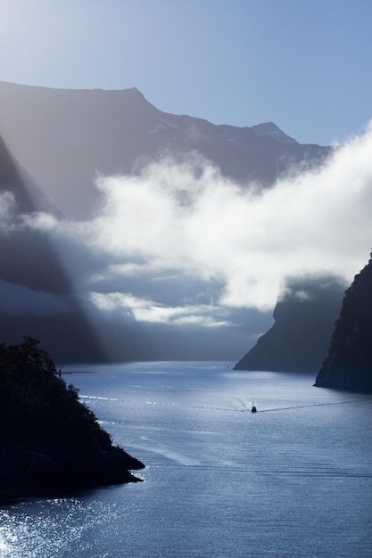 Fjord of Milford Sound in New Zealand