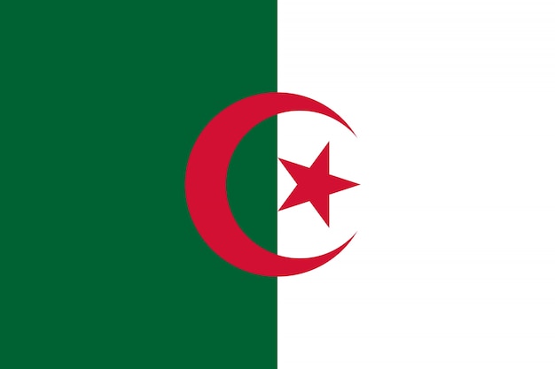 Flag of Algeria. Illustration of the Algerian flag.