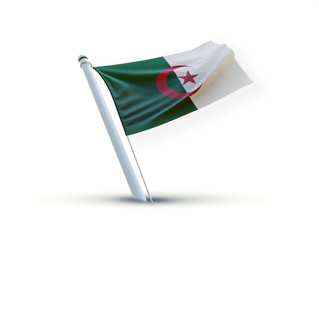 A Flag of Algeria on a white backround useing for social media