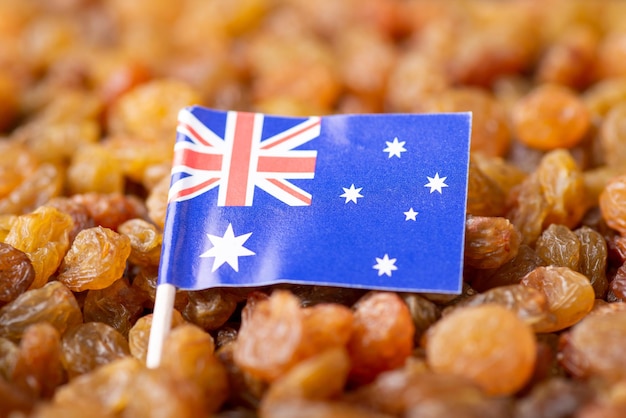 Flag of Australia on raisin