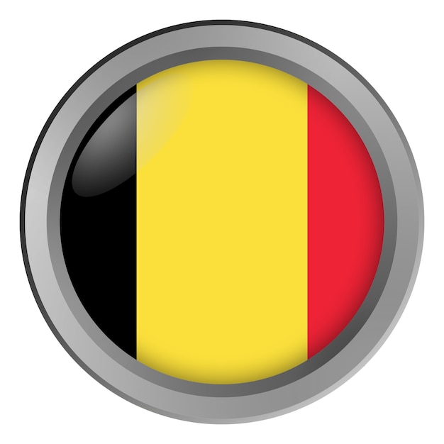 Flag of Belgium round as a button