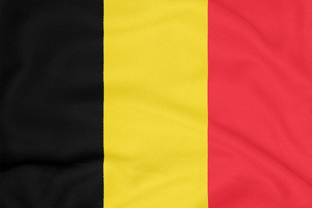 Flag of Belgium on textured fabric