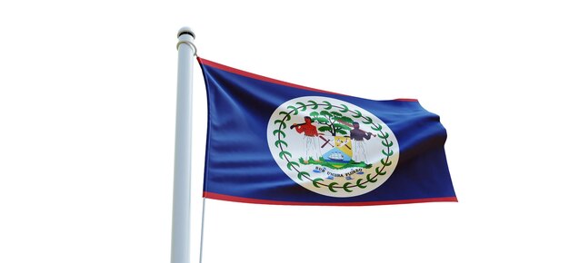 Flag of belize 3d Flag on a white background