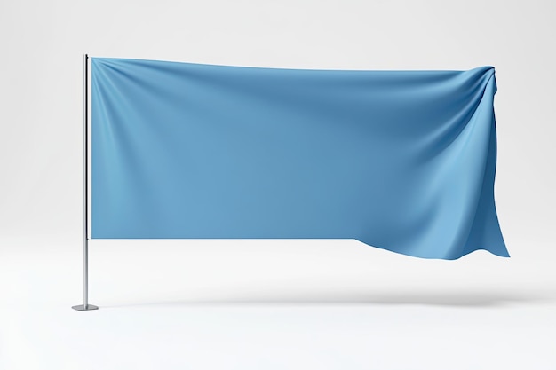 Photo flag blue expo banner stand 3d