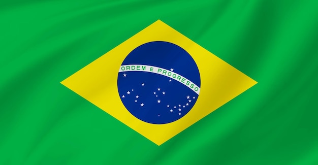 Flag of Brazil Flying in the Air