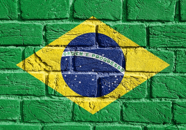 Flag of Brazil on the wall