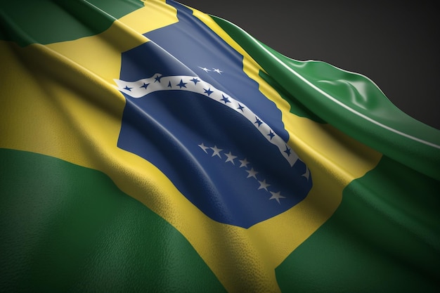 A flag of brazil with the word brasil on it