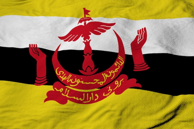 Flag of Brunei in 3D rendering