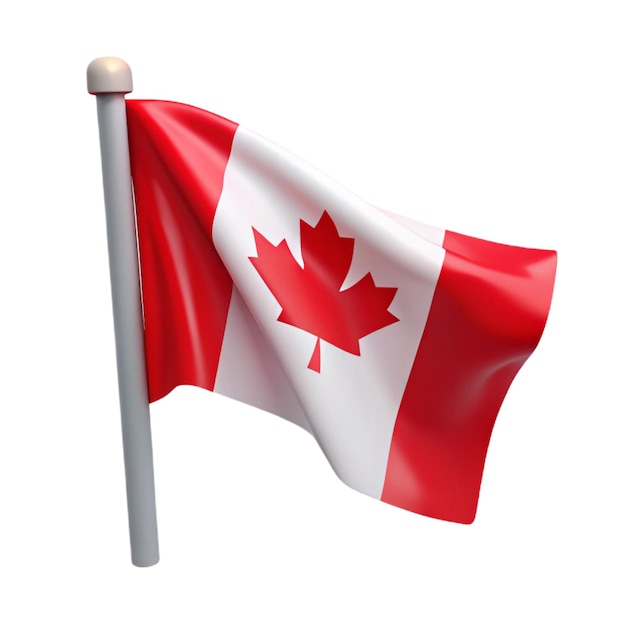 Flag of Canada 3d cartoon style illustration