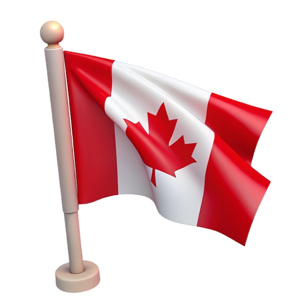 Photo flag of canada 3d cartoon style illustration