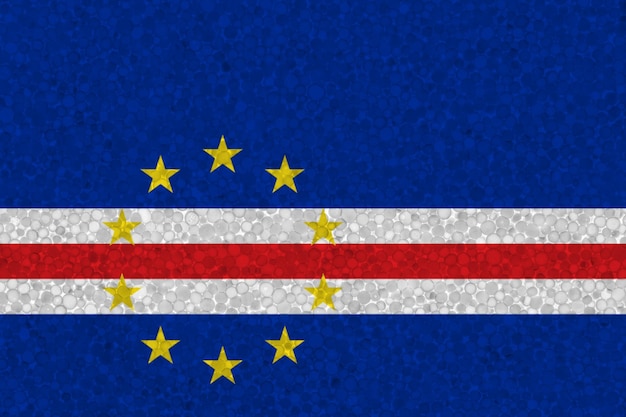 Flag of Cape Verde on styrofoam texture